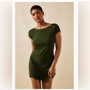 Free People Beach green backless mini dress